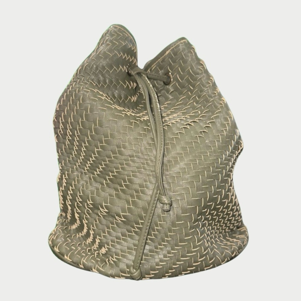 Deux Lux Olive Green Woven Purse Backpack